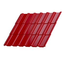 Металлочерепица Супермонтеррей 1180/1100x0,5 мм, 3020 транспортный красный глянцевый