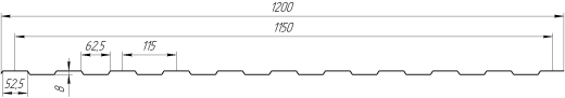 Профнастил С8 1200/1150x0,4 мм, 8019 серо-коричневый глянцевый