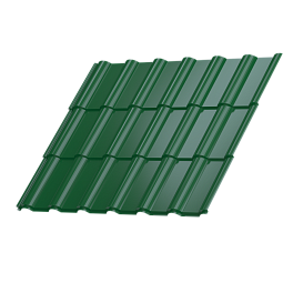 Металлочерепица Супермонтеррей 1180/1100x0,4 мм, 6002 лиственно-зеленый глянцевый