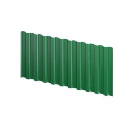 Профнастил С21 1051/1000x0,4 мм, 6002 лиственно-зеленый глянцевый