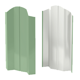 Штакетник М-образный Престиж 118x0,5 мм, 6019 бело-зеленый глянцевый