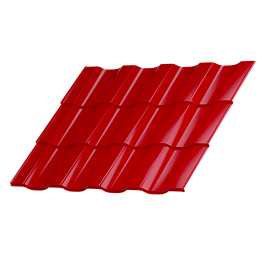 Металлочерепица Геркулес 30 1200/1150x0,45 мм, 3020 транспортный красный глянцевый