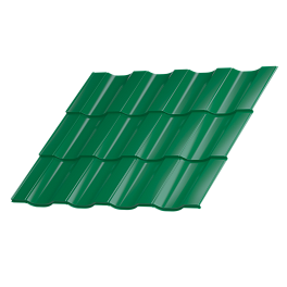 Металлочерепица Геркулес 25 1200/1150x0,45 мм, 6029 мятно-зеленый глянцевый