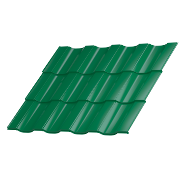 Металлочерепица Геркулес 25 1200/1150x0,5 мм, 6029 мятно-зеленый глянцевый