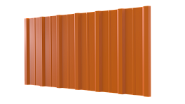 Профнастил НС16 1150/1100x0,5 мм, 2011 насыщенный оранжевый глянцевый