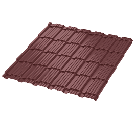 Металлочерепица Каскад 1185/1150x0,4 мм, 8017 шоколадно-коричневый глянцевый
