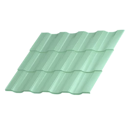 Металлочерепица Геркулес 25 1200/1150x0,5 мм, 6019 бело-зеленый глянцевый