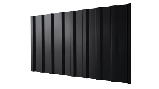 Профнастил С20B 1150/1100x0,65 мм, 9005 черный янтарь глянцевый