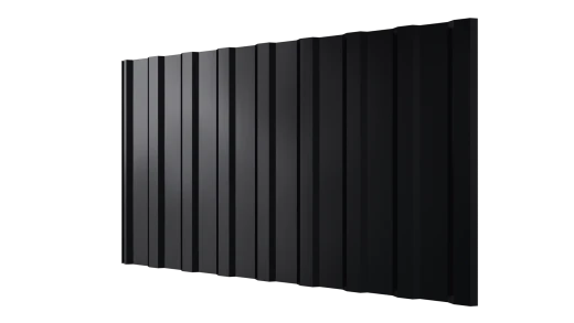 Профнастил С20R 1150/1100x0,3 мм, 9005 черный янтарь глянцевый