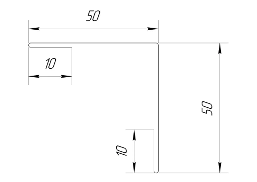 Планка угла наружного 50x50x2000 мм, 3009 оксид красный матовый