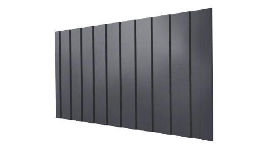 Профнастил С8 1200/1150x0,7 мм, 7024 графитовый серый глянцевый