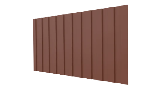 Профнастил С8 1200/1150x0,45 мм, 8004 медно-коричневый матовый